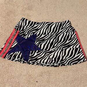 Lucky in Love Zebra Print tennis Skort with Blue and Pink Highlights